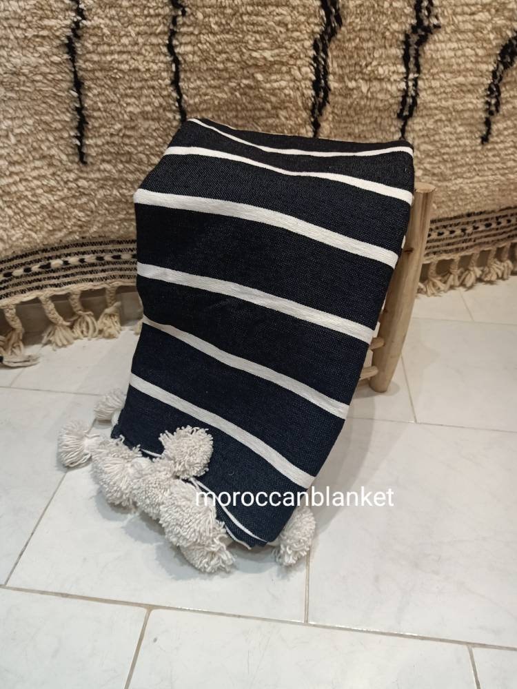 Moroccan Throw Blanket FREE SHIPPING Moroccan Blanket Pom Etsy