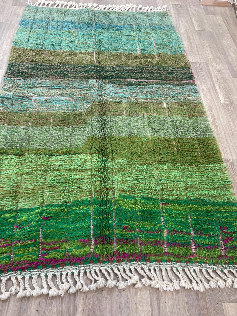 Handmade Moroccan Rug , Custom Morrocan Rug , Moss Rug , Tufted Green Grass Gardening Shape Rug , Rug For Living Room, Berber Wool Area Rugs