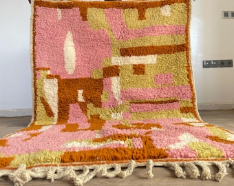 Handmade Beni Ourain Rug, Berber Moroccan Wool Area Rug, Custom Size