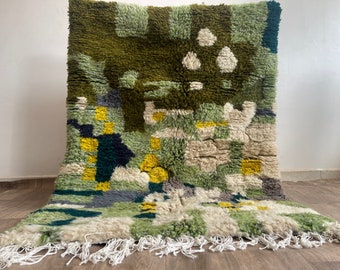 Moss rug , Handmade Moroccan Rug , Custom Morrocan Rug , Tufted Green Grass Gardening Shape Rug , Rug For Living Room, Berber Wool Area Rugs