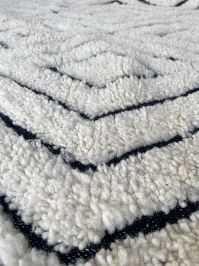 Moroccan rug 8x10 , Hand made rugs , White Berber carpet