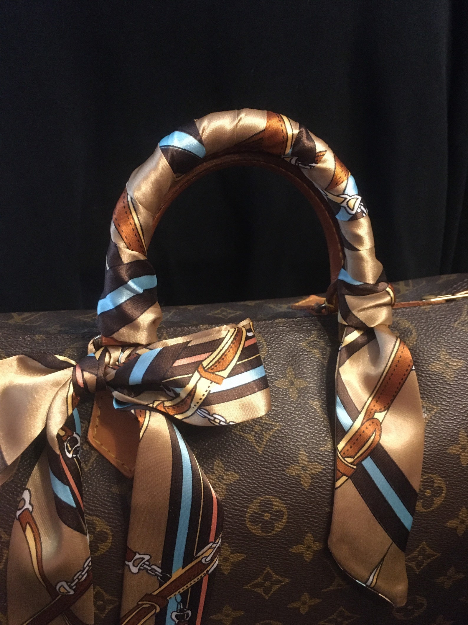 Purse Scarf Set 2 Braided Clip Bag Charm Keychain Warm Beige Etsy