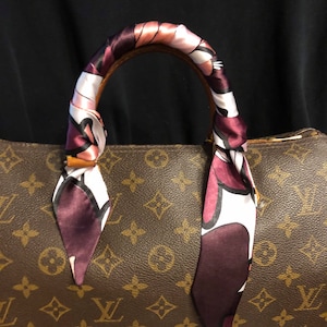 Purse scarf 2 handle covers pink plum purple black white special order