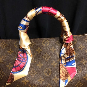 Purse scarf 2 handle covers pink blue ivory  special order