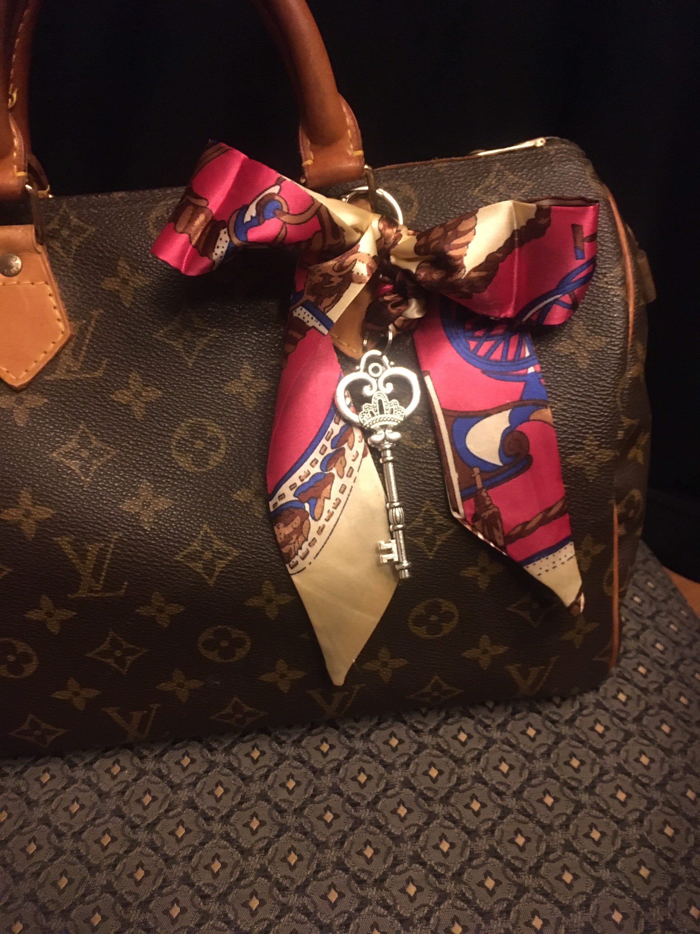 LV Keychain Pink Edges - repurposed – Nikos Leather