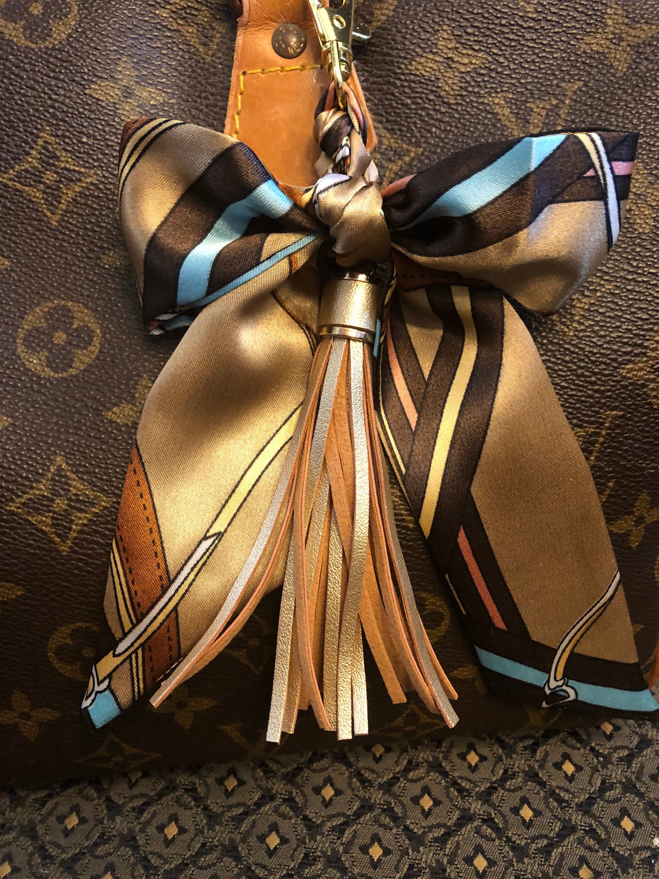 Purse scarf set 2 braided clip bag charm keychain Warm Etsy