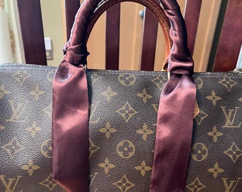 Handtaschenschal mit 2 Henkelüberzügen, einfarbig, sattbraun, klassisches Design, Sonderanfertigung