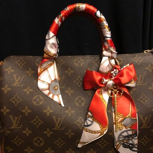 Braided Purse Scarf Set: Nautical Handle Wraps with Gold Key Charm