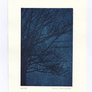 Oak tree, etching and aquatint