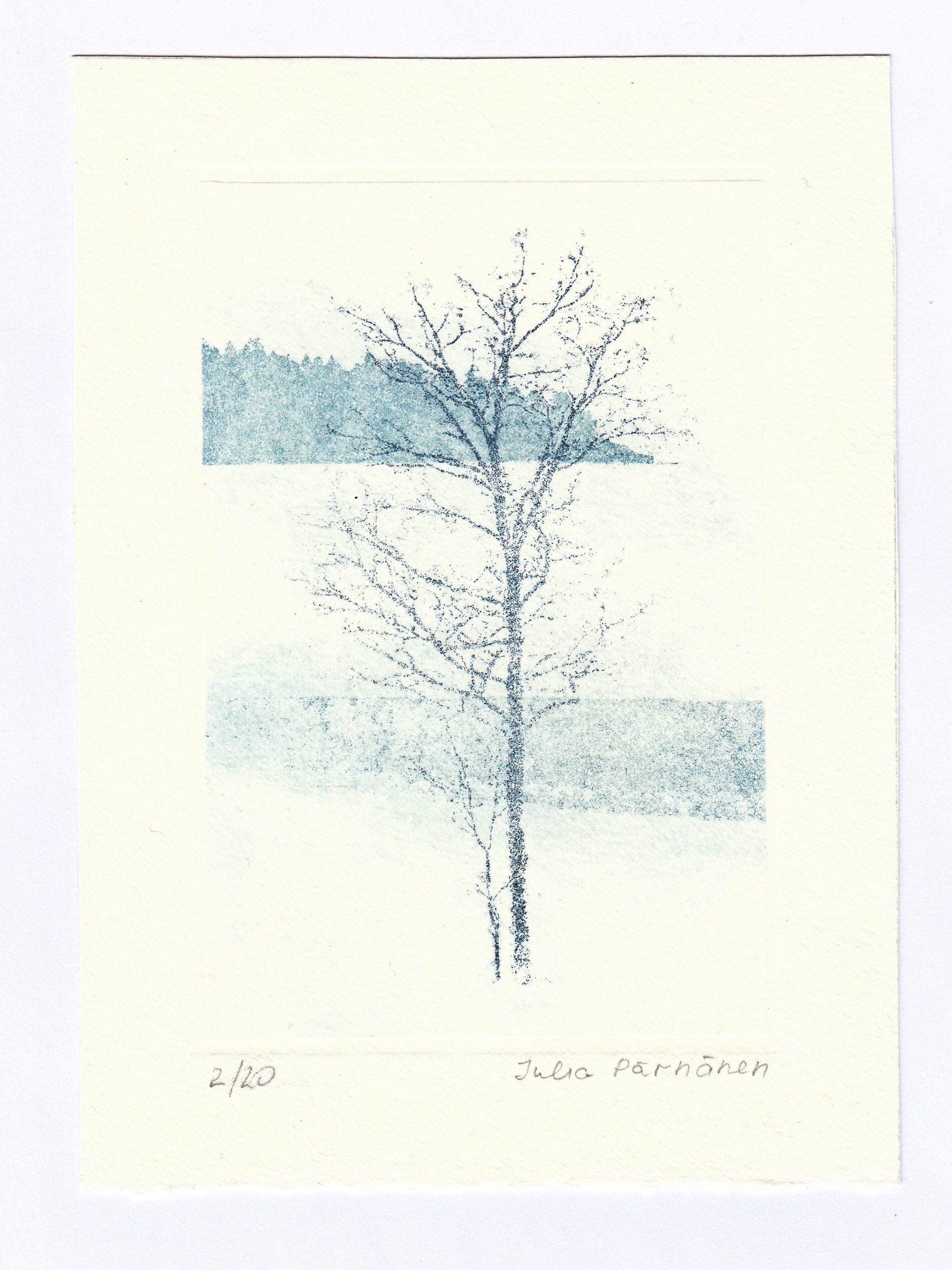 Winter landscape, etching & aquatint