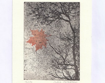 Maple leaf, etching and aquatint