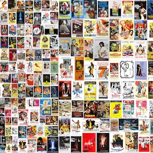 Plus de 5 500 affiches vintage de films numériques rétro - format JPG, style horreur rock, affiches de cinéma B pour un scrapbooking adulte dynamique