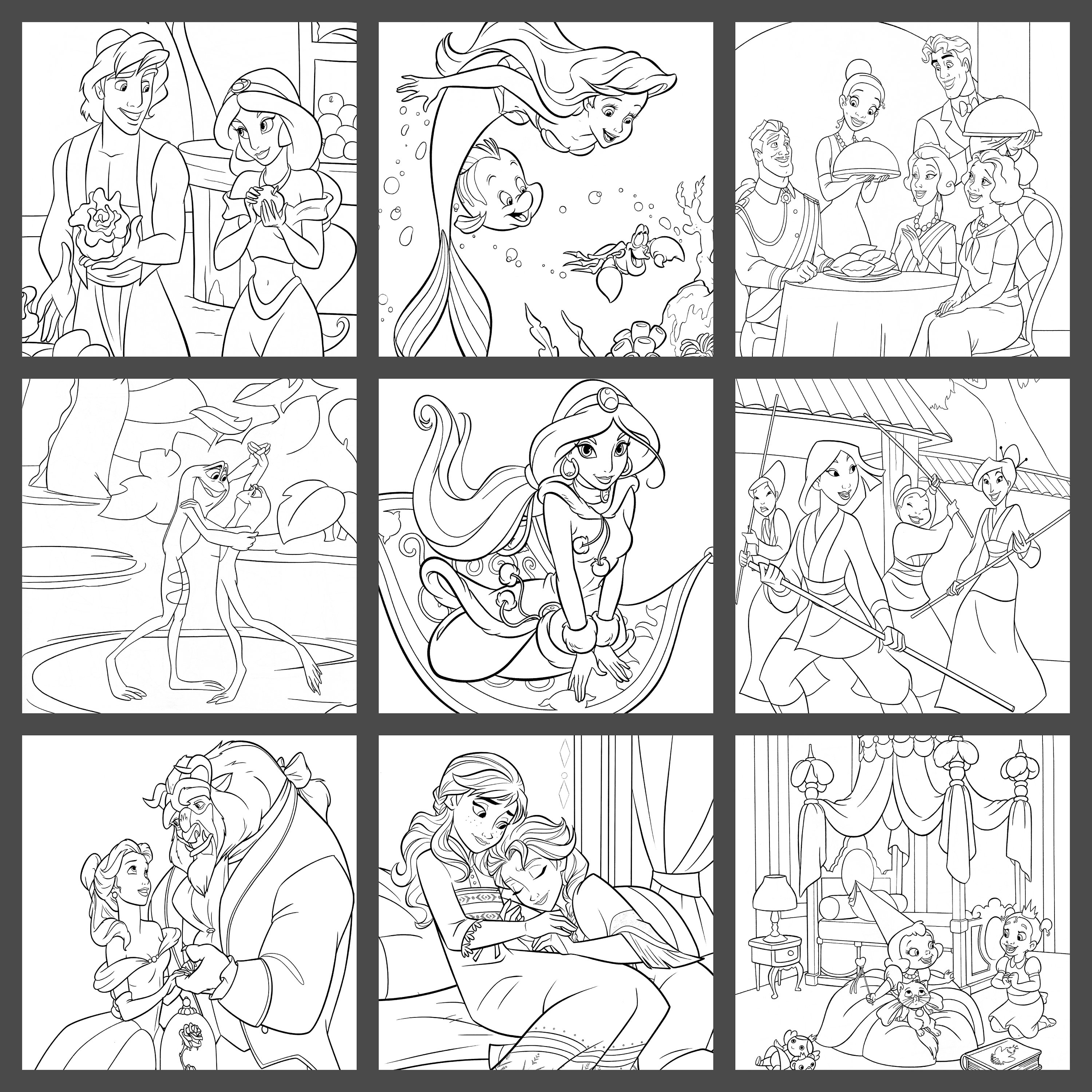 36 Disney Princess Coloring Pages (Free PDF Printables)