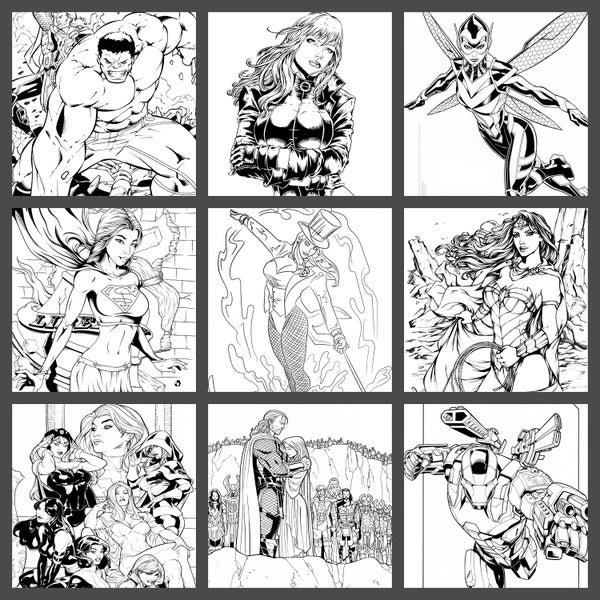 81 x Superhero Coloring Pages - printable instant download - Legendary Heroes | Ultimate Collection of Superheroes | Preschool Activities