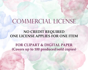 The Commercial License for small business | Digital Download | Printable Clipart | Digital Paper Pack | NO Credit required | SINGLE product