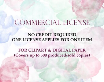 The Commercial License for small business | Digital Download | Printable Clipart | Digital Paper Pack | NO Credit required | SINGLE product