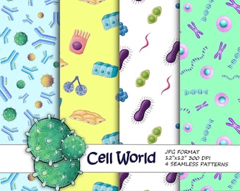 Cell World Biology Pattern Design Science Background Science Art Science Teacher Science Pattern Digital Paper Medical Art Back to school