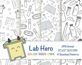 Science Coloring Sheets Education Paper Science Digital Paper Lab Hero Color Your Own Back To School Patterns Science Digital Coloring Pages