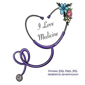 I Love Medicine PNG SVG JPG Instant Download Doctor Medical Clipart Medical Pattern Science Art Medical Digital Paper Medical Student SciArt