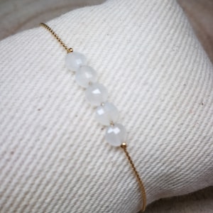 moonstone bracelet carved round flat