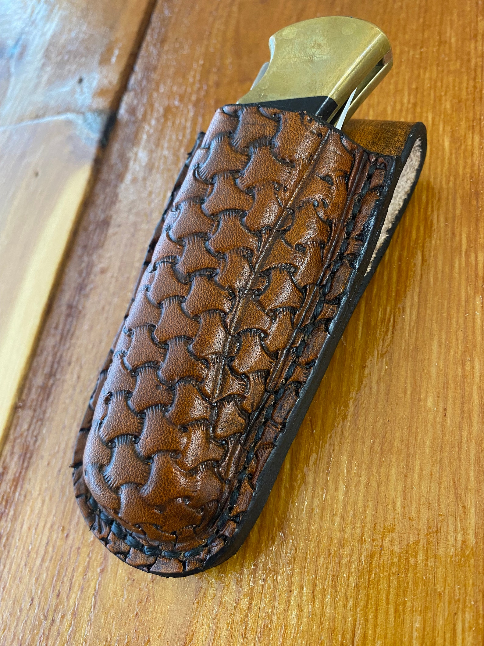 Tri-weave Buck 110 Leather Friction Fit Knife Sheath EDC - Etsy