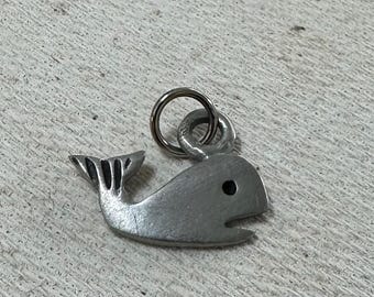 vintage silver whale charm