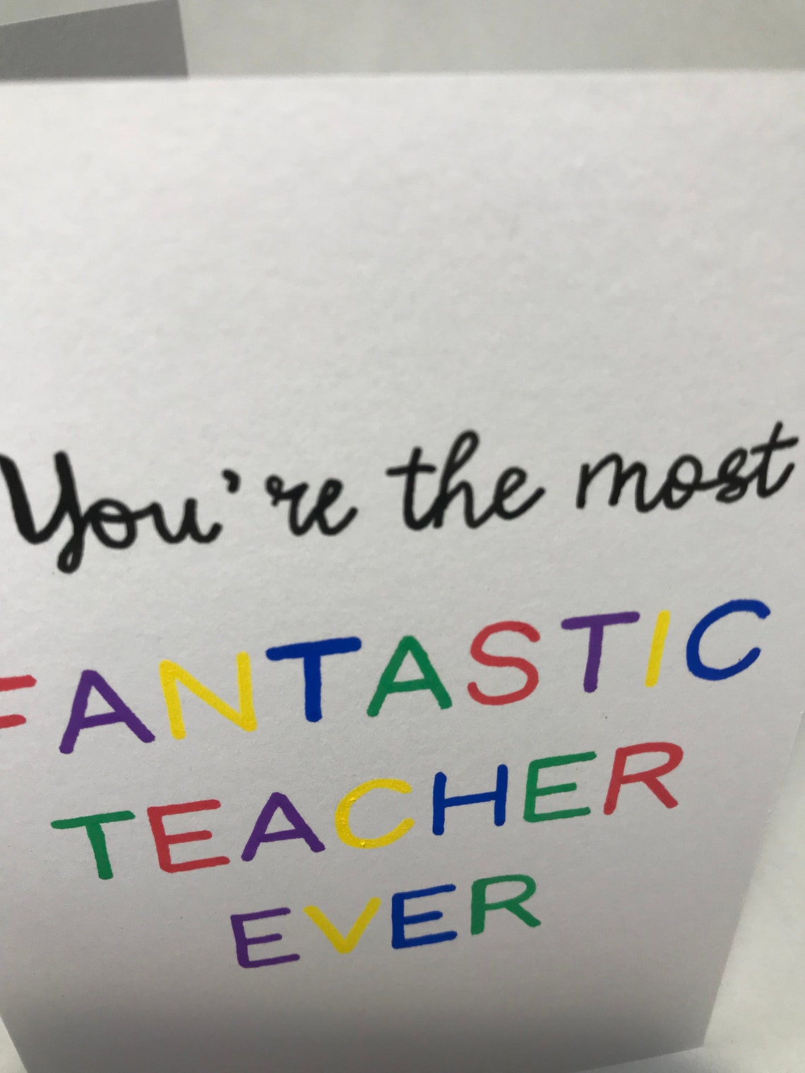 You're the most Fantastic Teacher A6 White card | Etsy