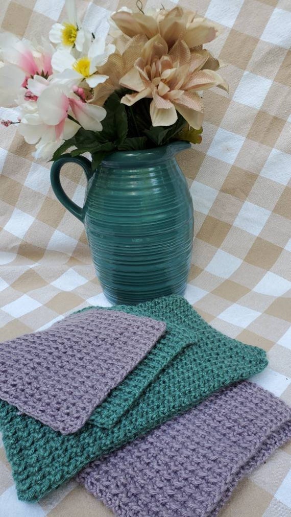 Handmade dish towel and cloth set Etsy