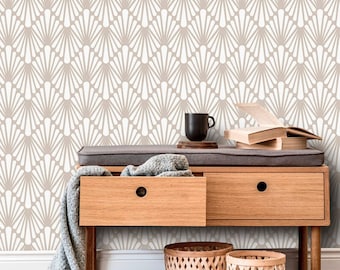 Boho wallpaper neutral minimalist Peel and stick or Traditional textured wallpaper beige white