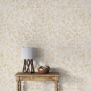 Delicate floral wallpaper vintage Peel and stick removable or Traditional wallpaper neutral