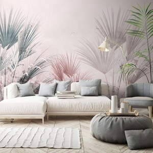 Tropical Palm Leaf Wallpaper Mural: Peel and Stick Accent Wall