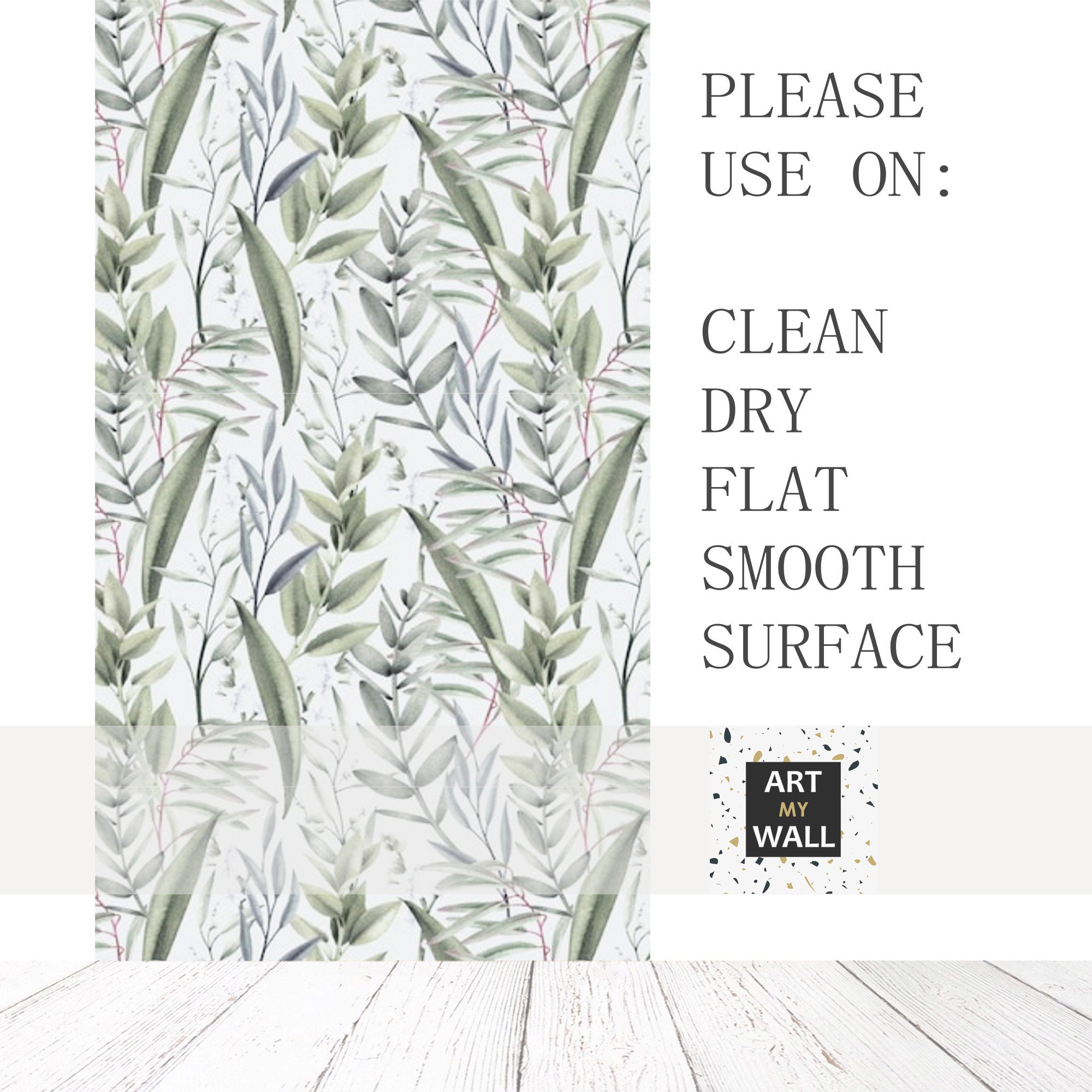 Botanical Wallpaper Peel and Stick olive Green Leaves Self | Etsy