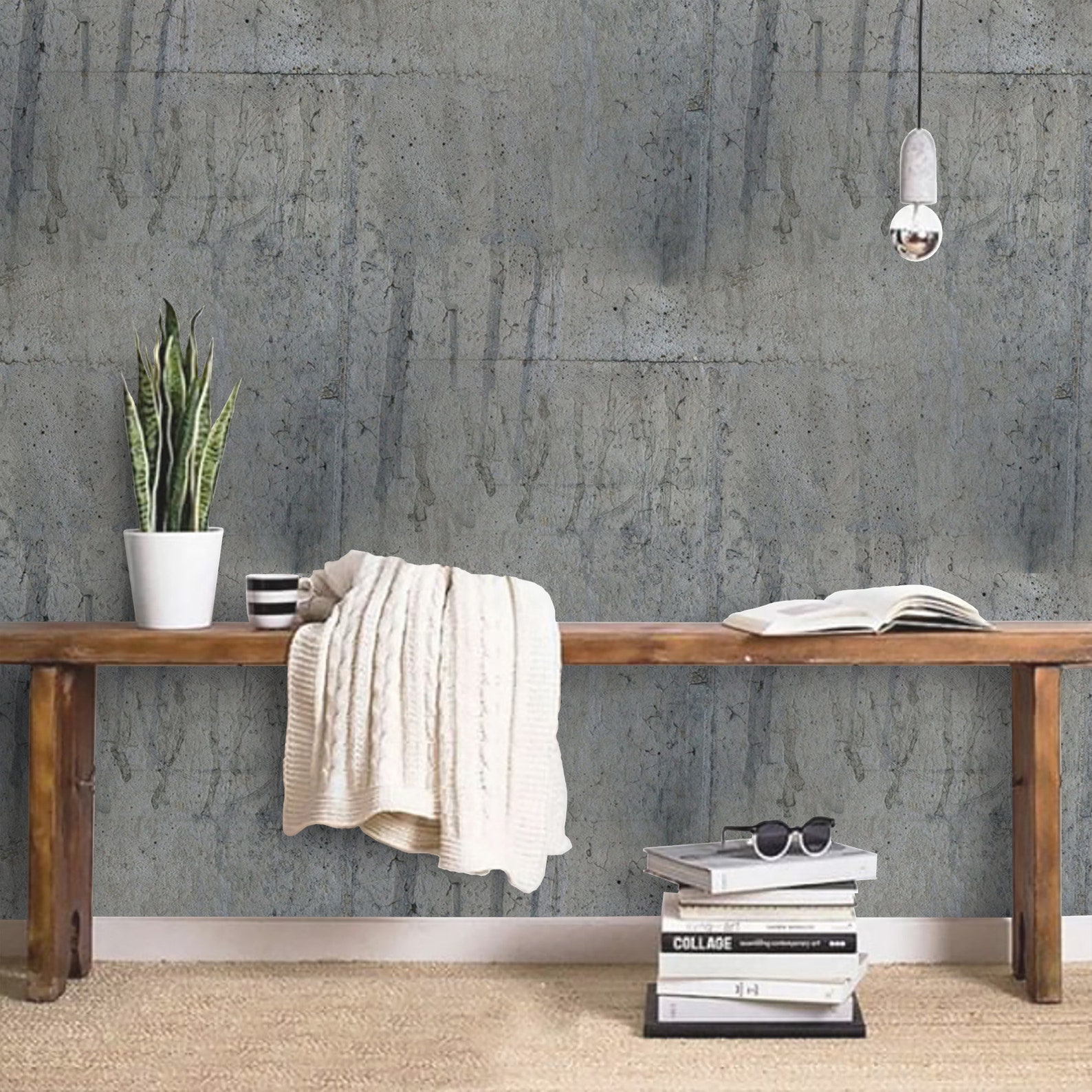 Peel and stick Concrete Wallpaper Mural Removable Grunge Etsy