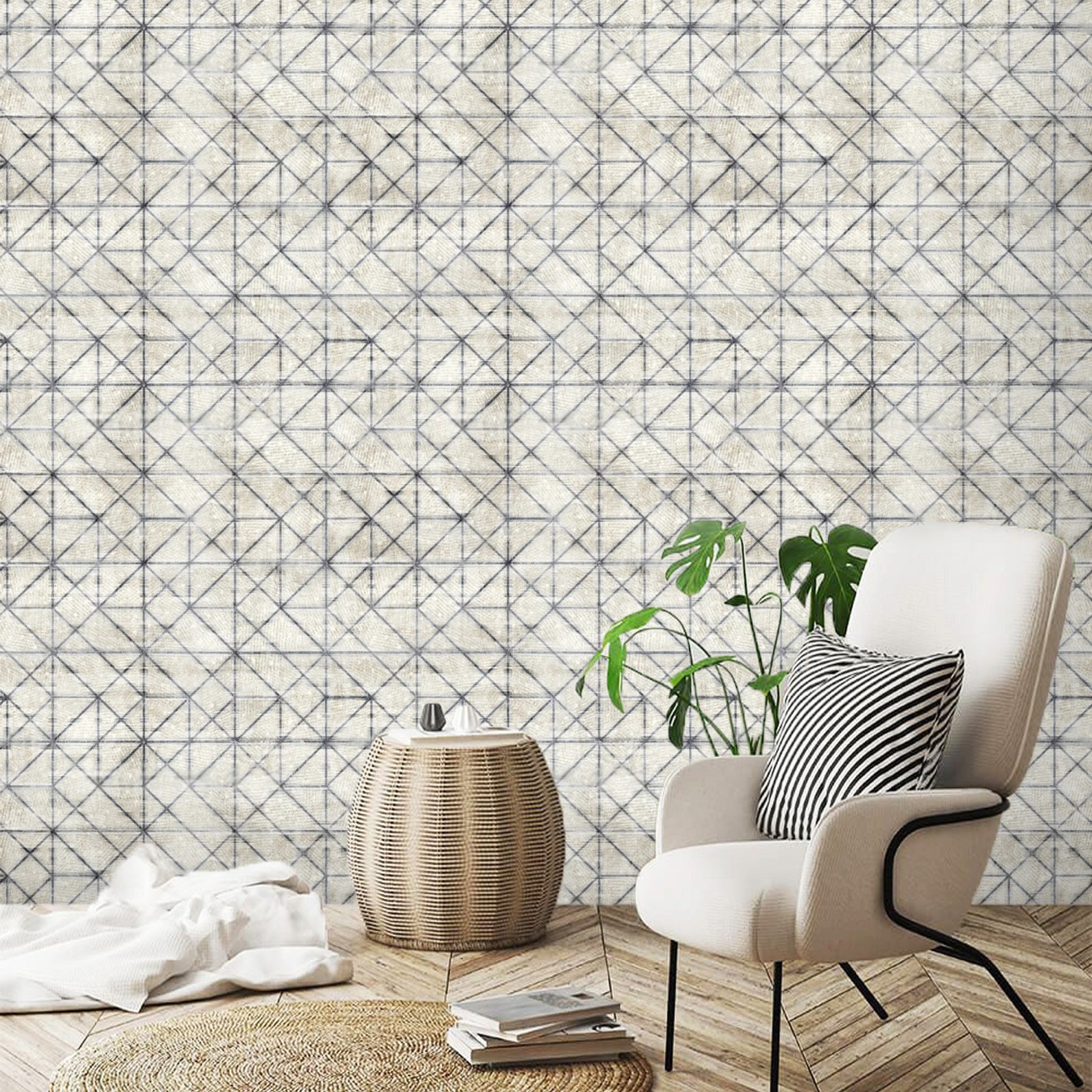 Boho Wallpaper Peel and Stick Farmhouse Wall Paper Neutral Etsy