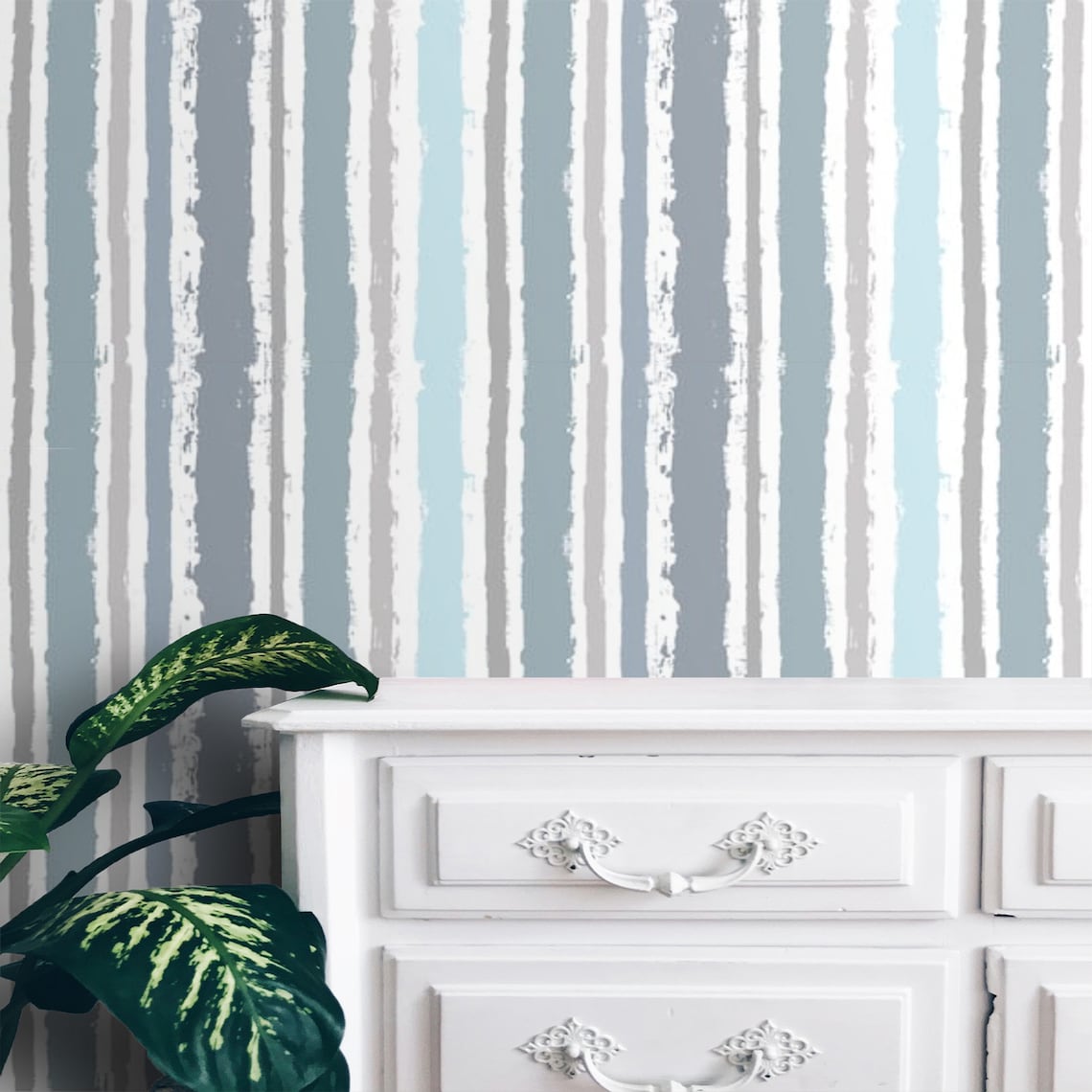 Peel and Stick Vertical Stripes Wallpaper Removable Self Etsy