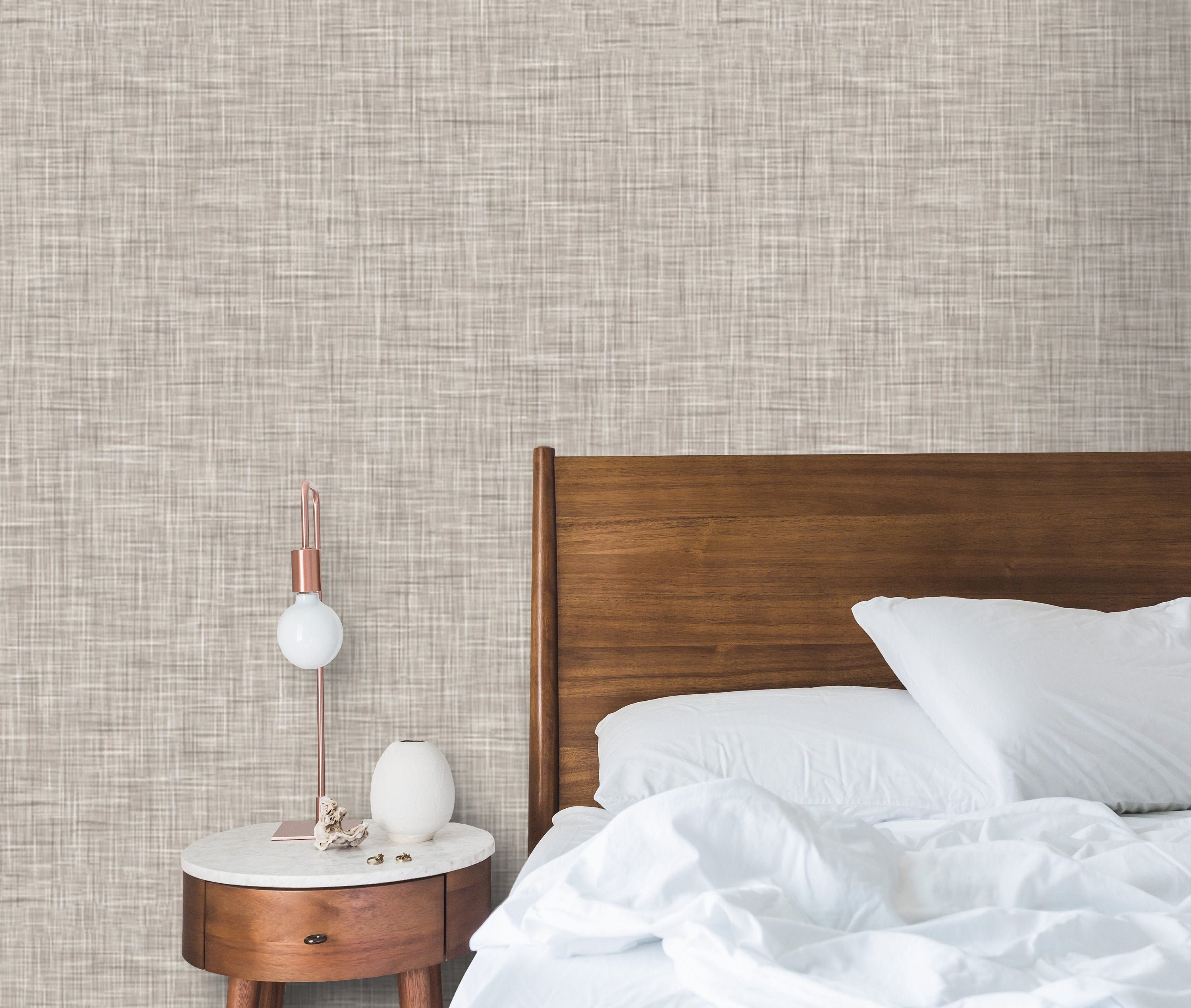 Tan Linen Wallpaper Farmhouse Peel and stick Self Adhesive or | Etsy