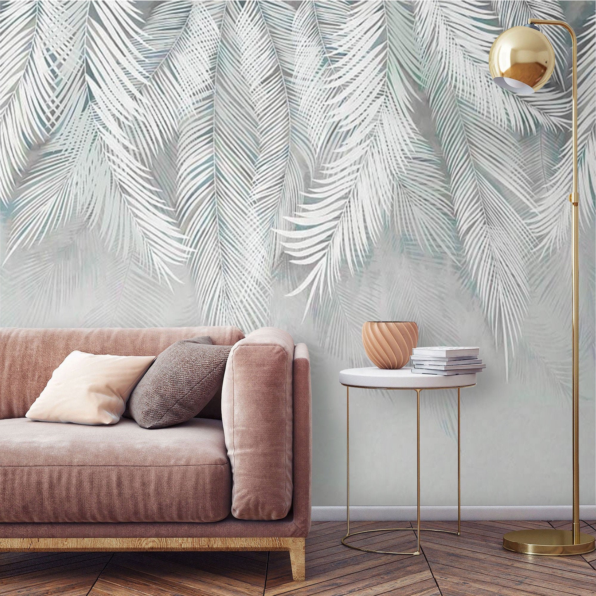 Removable Wallpaper Tropical Wall Mural Custom Colors Peel and | Etsy