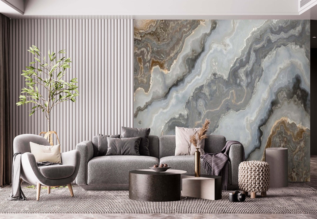 Abstract Wallpaper Art Mural Agate Slice Design Peel and Stick ...