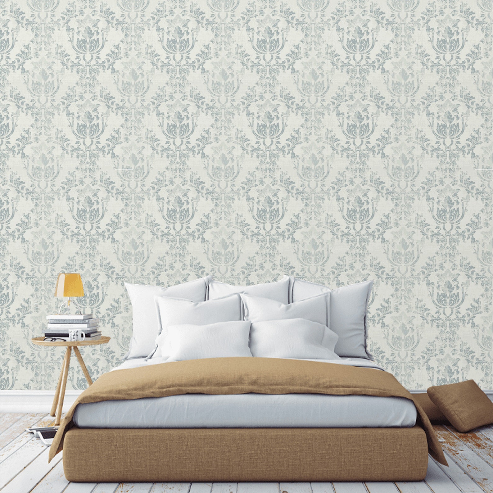 Damask Wallpaper Peel and Stick Removable or Traditional | Etsy