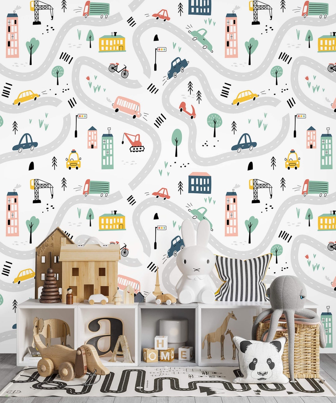 Nursery Wallpaper Boys Room Little Traveler Peel and Stick or ...