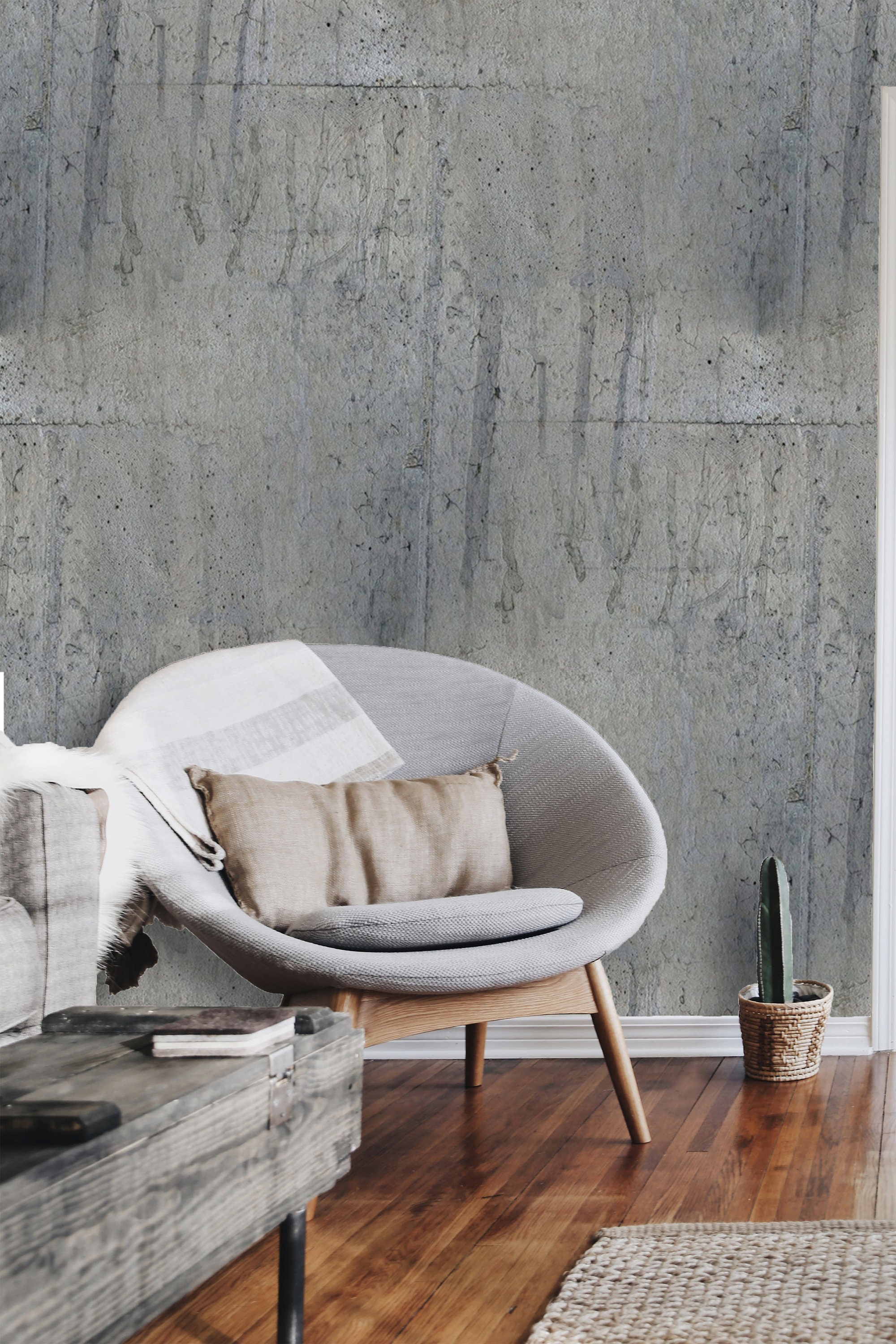 Peel and stick Concrete Wallpaper Mural Removable Grunge Etsy