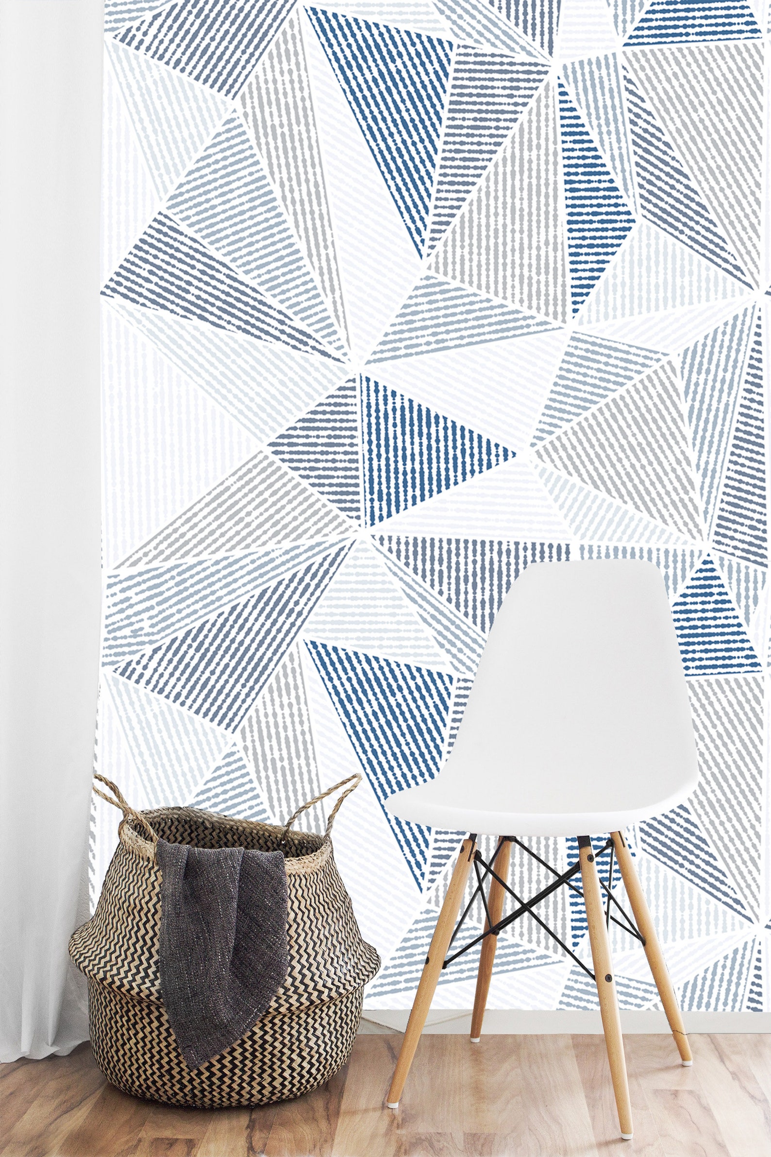 Wallpaper Geometric Wall Mural Peel and Stick or Traditional Etsy