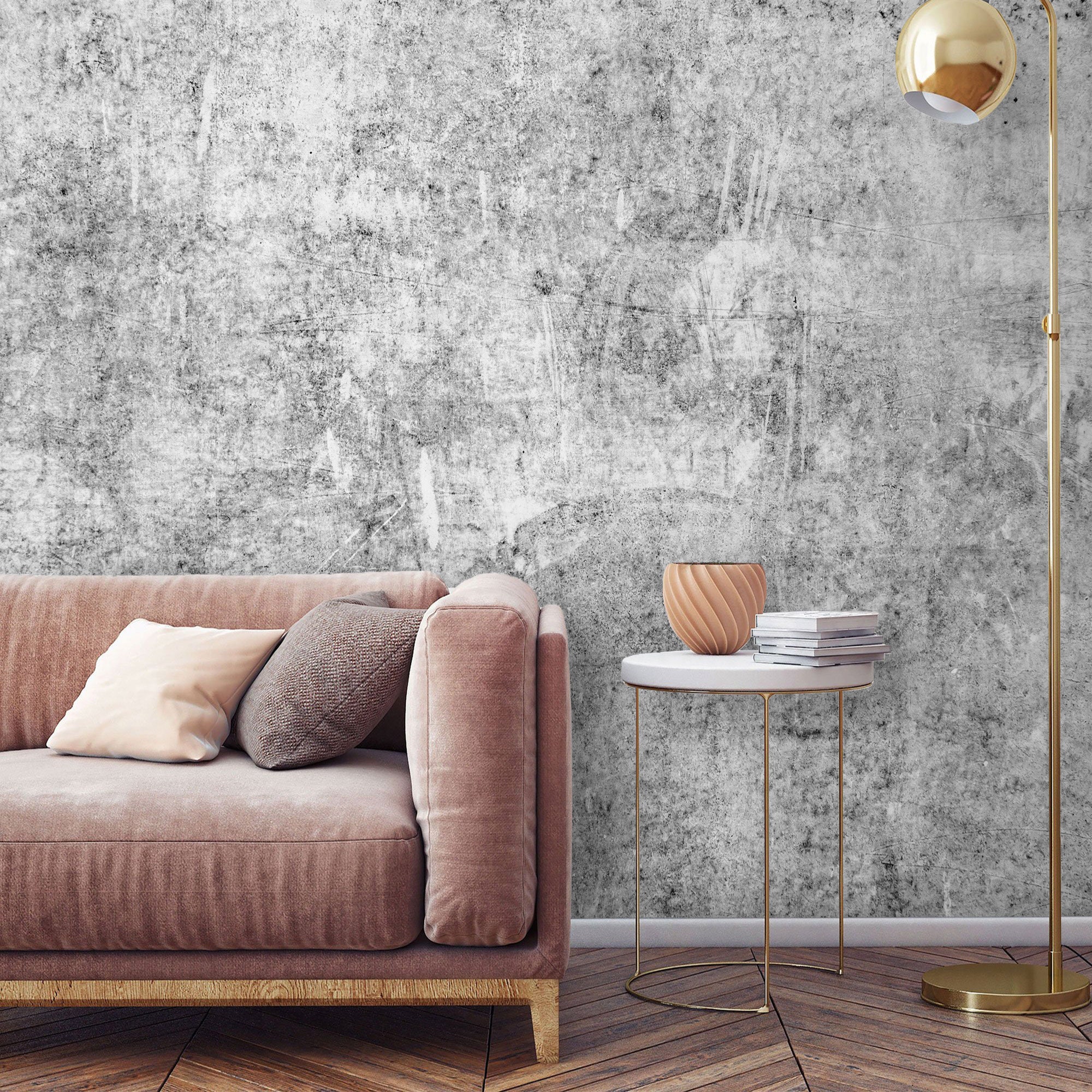 Concrete Wallpaper Mural Peel and Stick Removable Grunge Etsy