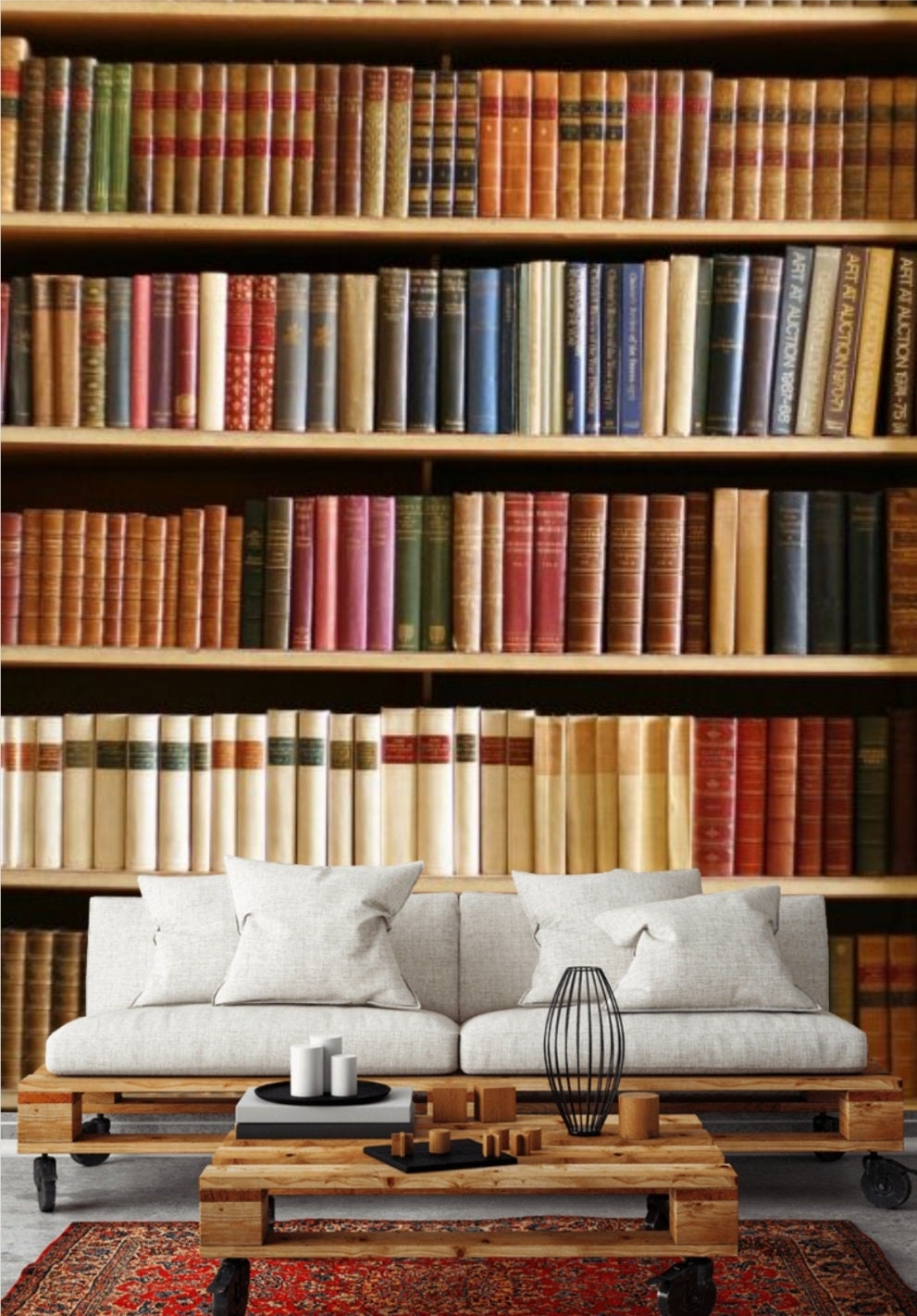 Peel-and-Stick Removable Wallpaper Books Book Library Vintage Literary