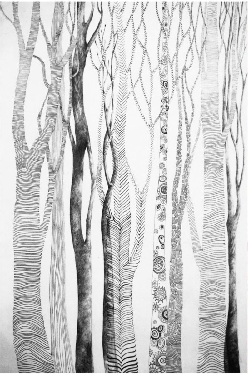 Birch Tree Peel and Stick Wallpaper Mural Removable Forest Etsy