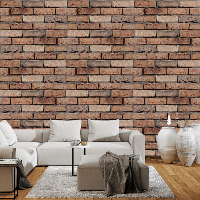Wallpaper Brick Peel and Stick Wallpaper Old Brick Vintage Etsy