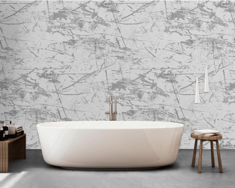 Distressed Concrete Wallpaper Peel and stick Removable Grunge Etsy