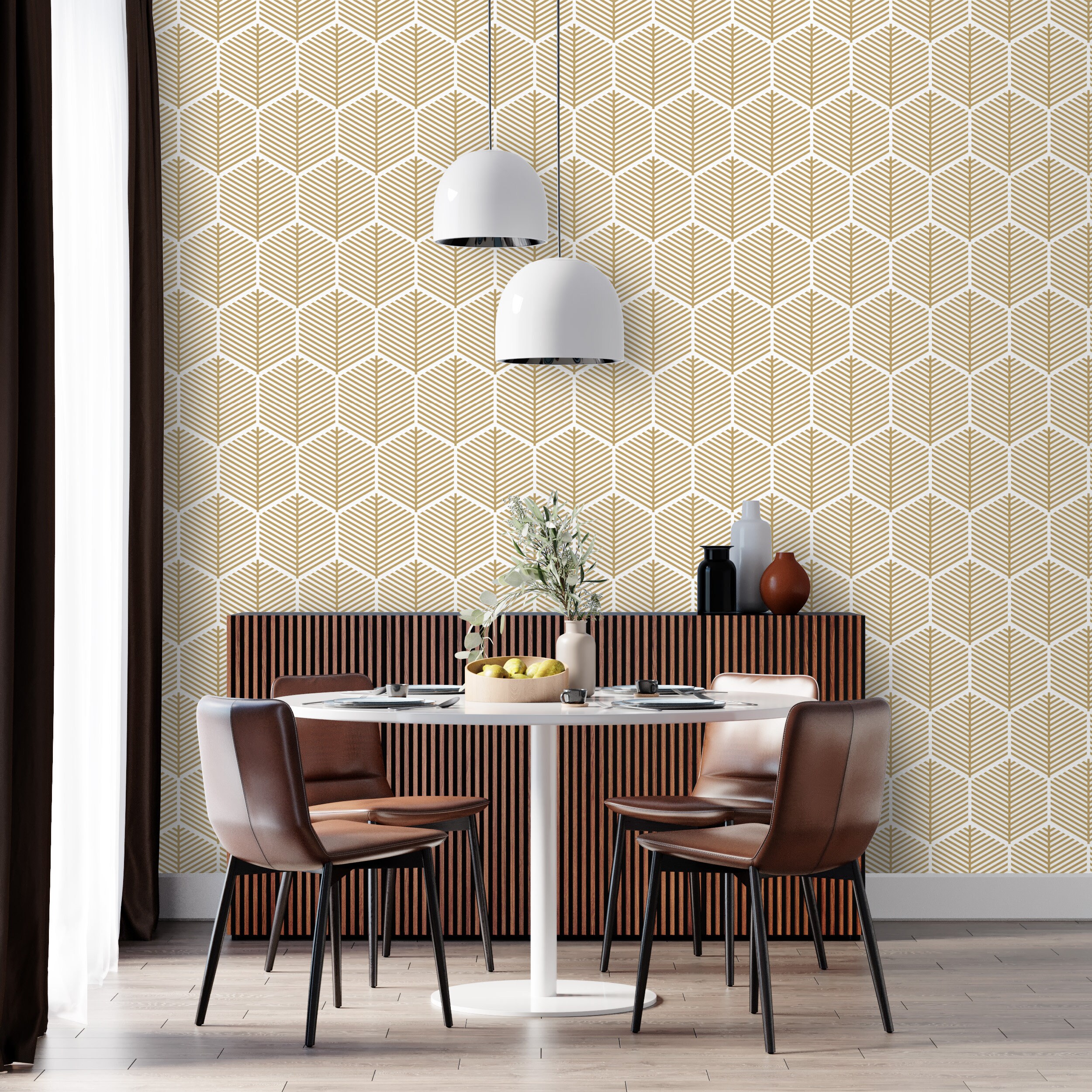 Hexagon Wallpaper Peel and Stick Geometric Self Adhesive Etsy