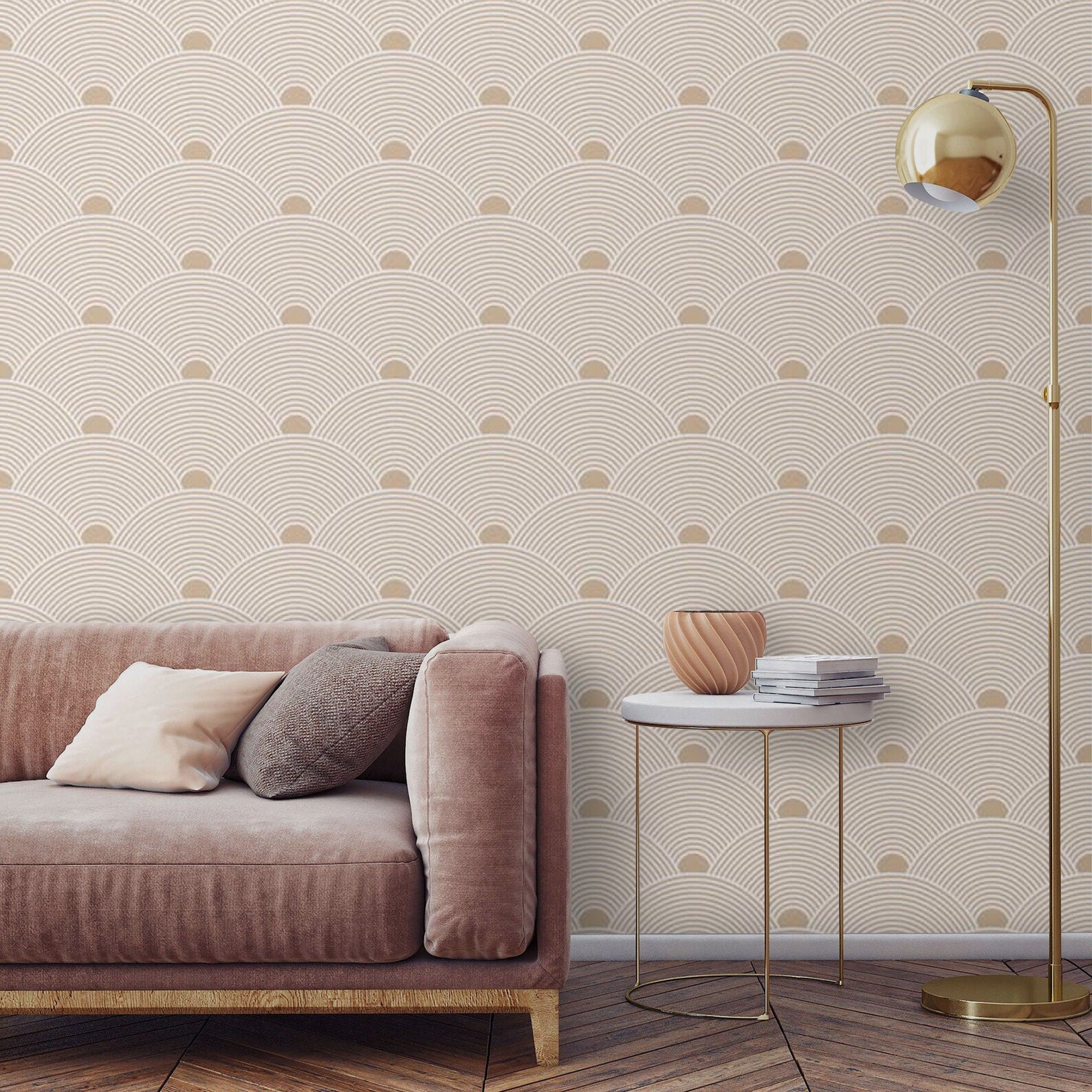 Removable Art Deco Wallpaper Neutral Self Adhesive Minimalist | Etsy