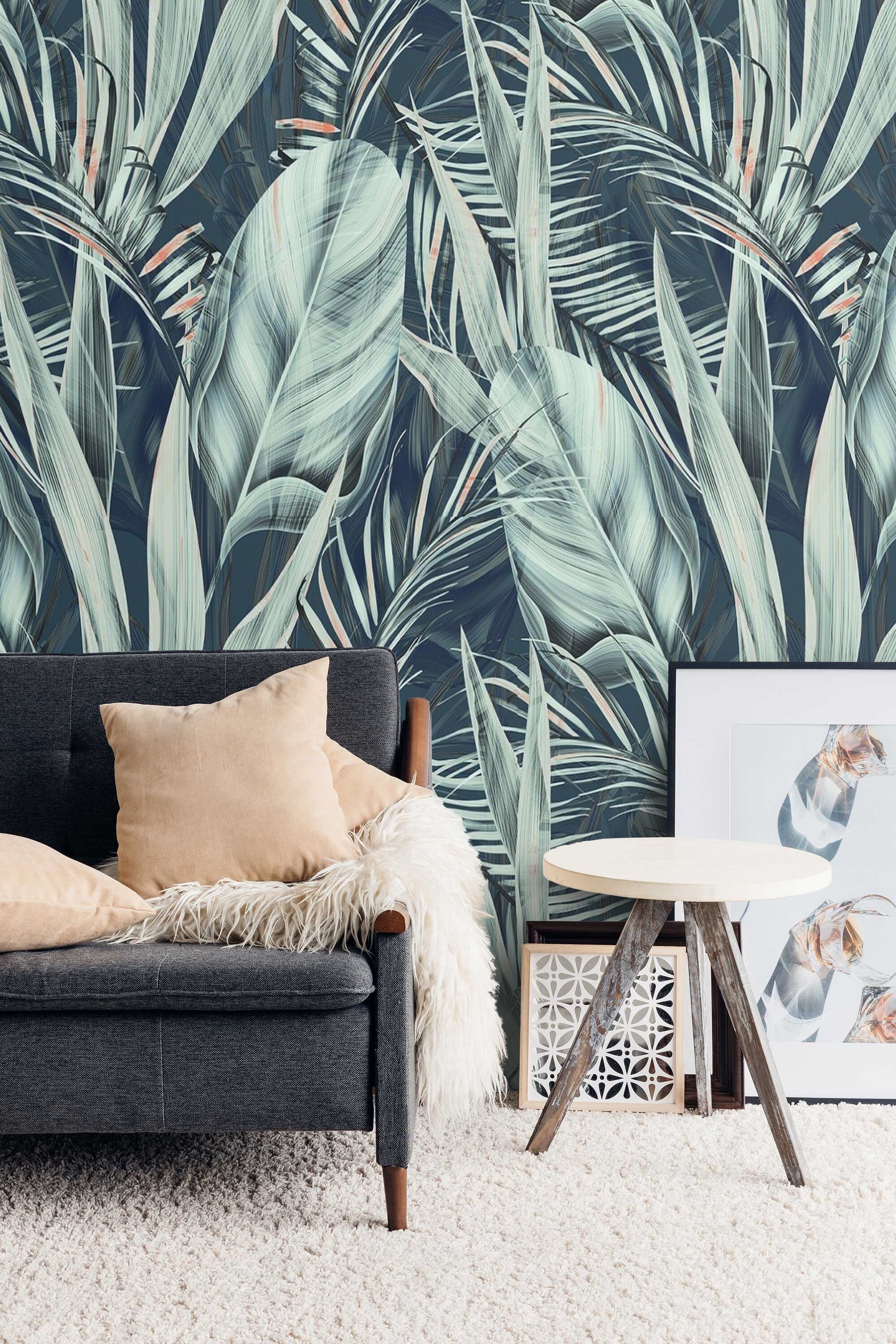 Peel and stick tropical wallpaper Botanical removable | Etsy
